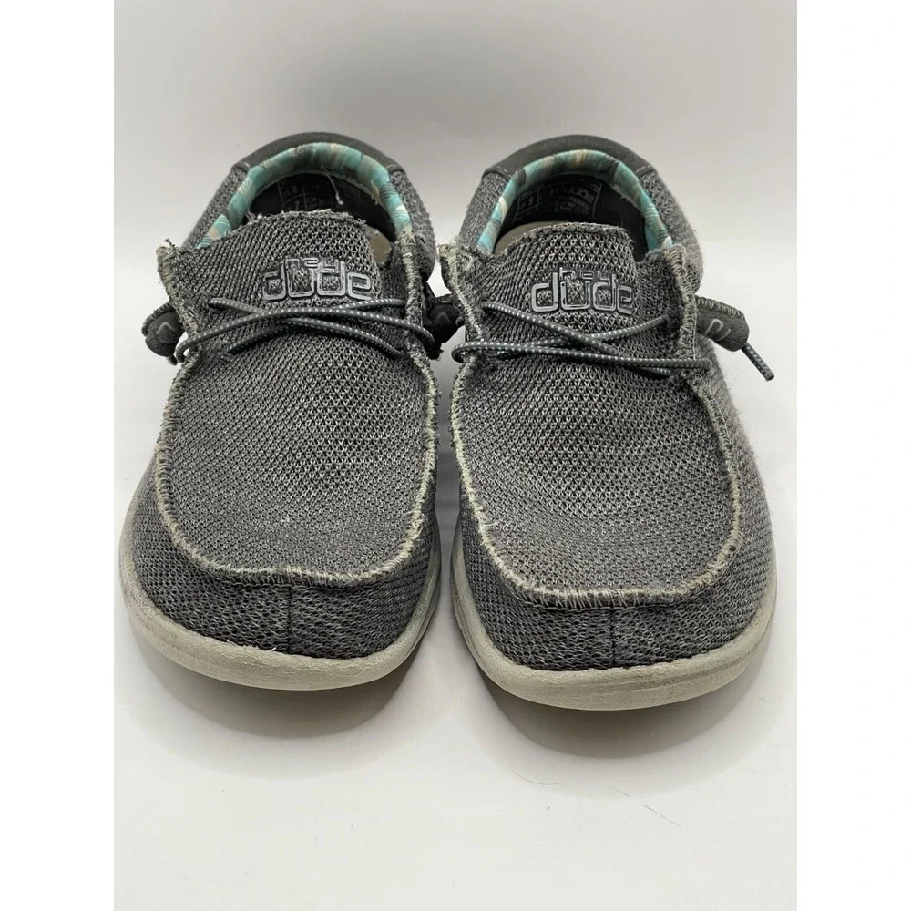 Hey Dude Men's Wally Sox Shoe Gray Size‎ 8 Comfortable Lightweight Slip-On